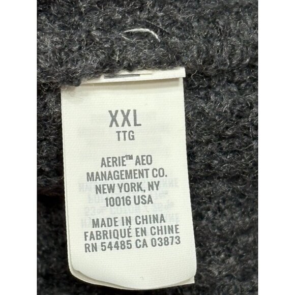 Aerie Twist Back Gray Ribbed Knit Sweater Dress Plus Size XXL Cotton Blend Soft - Picture 7 of 9